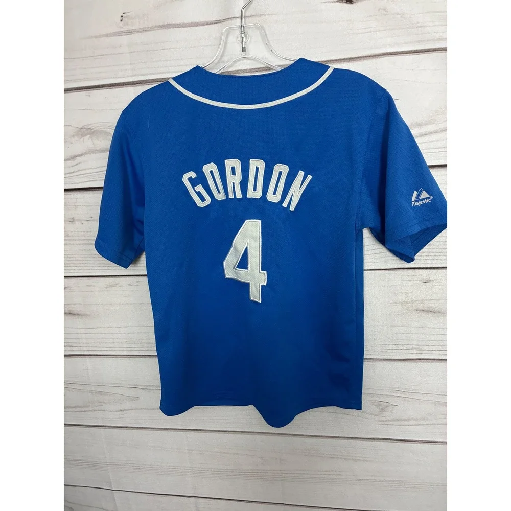 Majestic Kids Kansas City Royals Alex Gordon 4 Baseball Jersey Blue MLB Small
